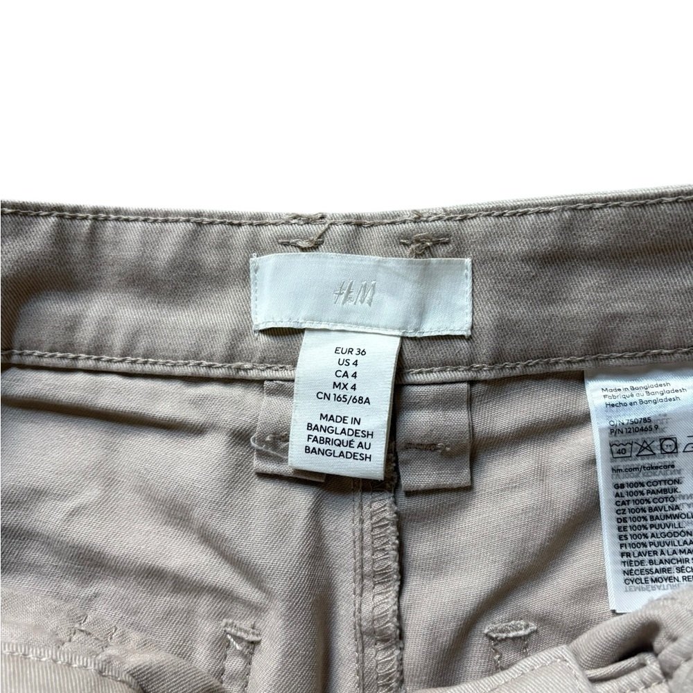 H&M Khaki Pants Women's 4/27 Wide Legs Baggy Bottom Heavyweight EXCELLENT ✅ - Picture 3 of 4